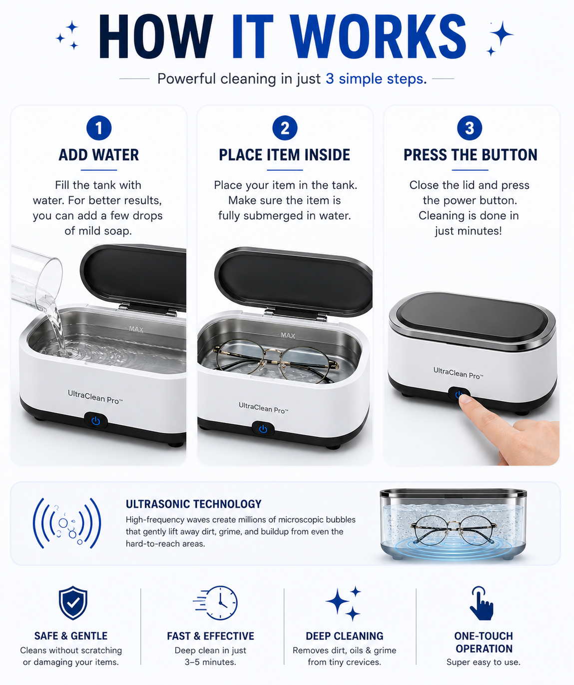 UltraClean Pro™️ Ultrasonic Cleaner