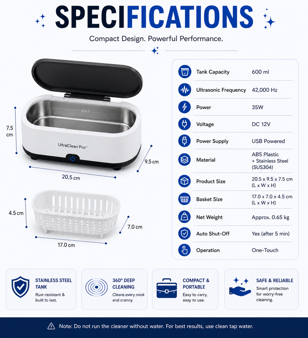 UltraClean Pro™️ Ultrasonic Cleaner